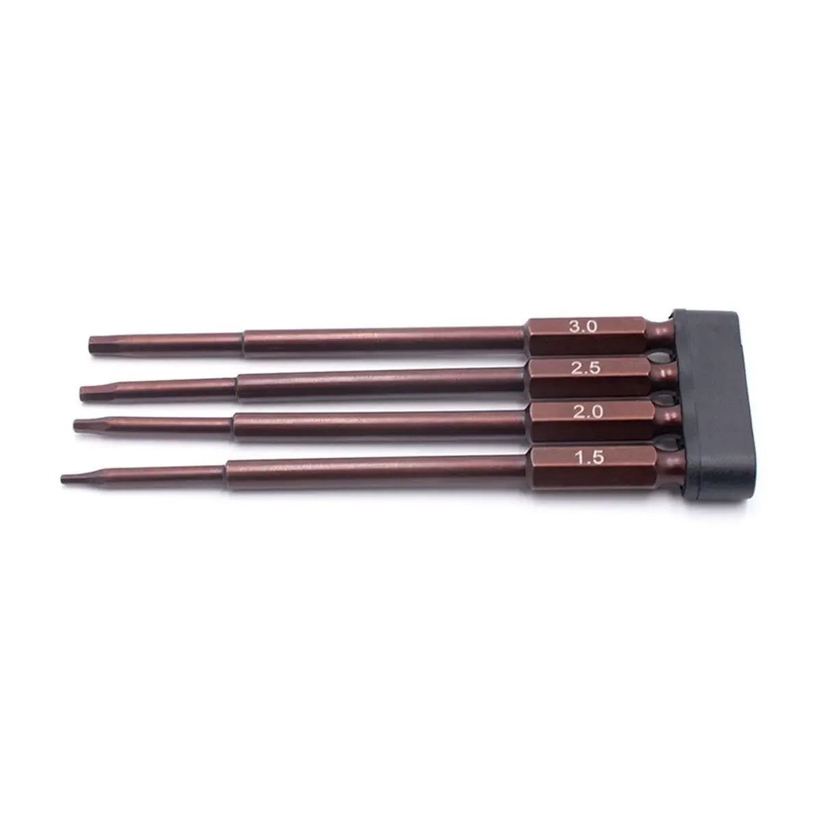 LCX Racing RC Tool 4pc 1/4" Metric Hex Bit Set(1.5mm 2.0mm 2.5mm 3.0mm), Electric Screwgun, Power Drill RC Hobby Tool Screws Hex