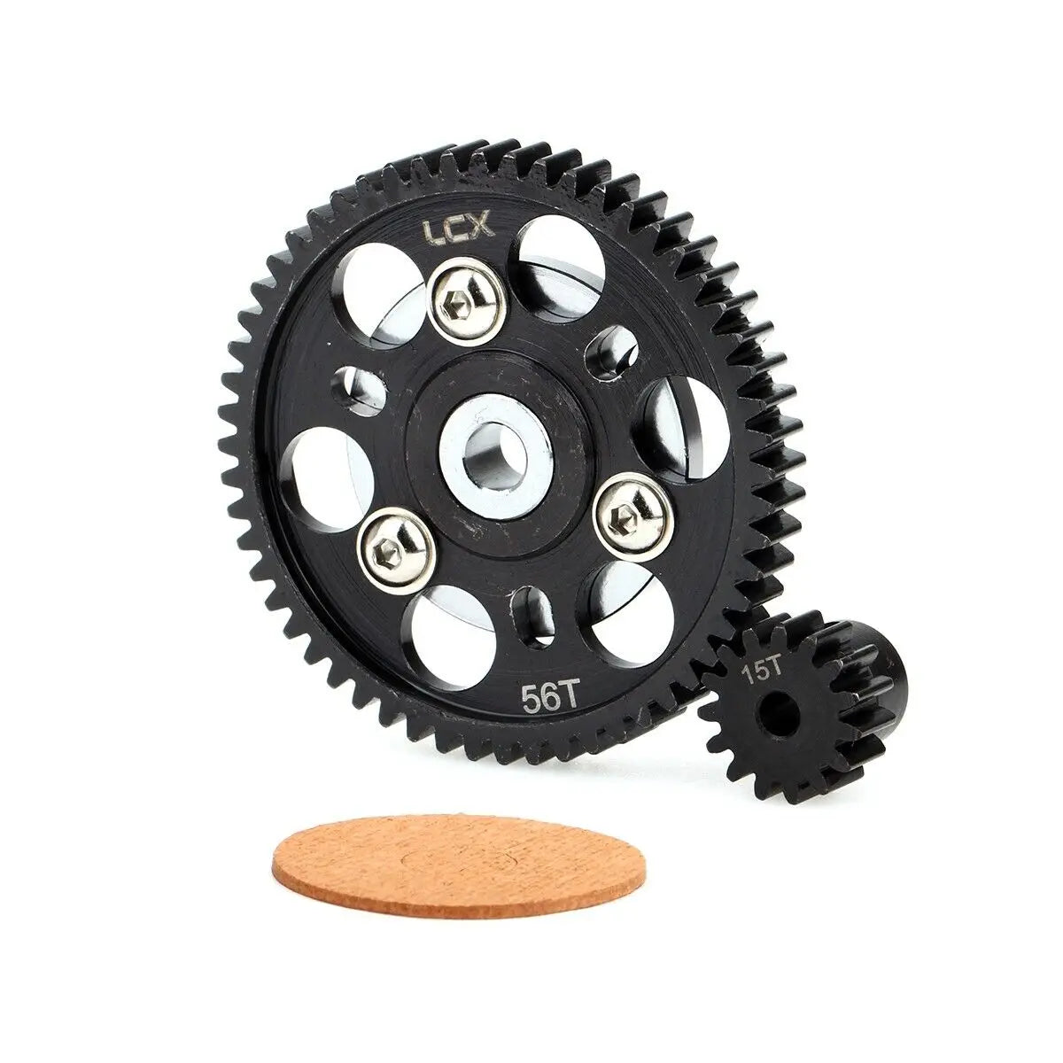 LCX Racing 1/10 RC Crawler Hard Steel 32P 56T Spur Gear w/ 15T Pinion Gear for Axial SCX10 Wraith Upgrades Parts Accessories