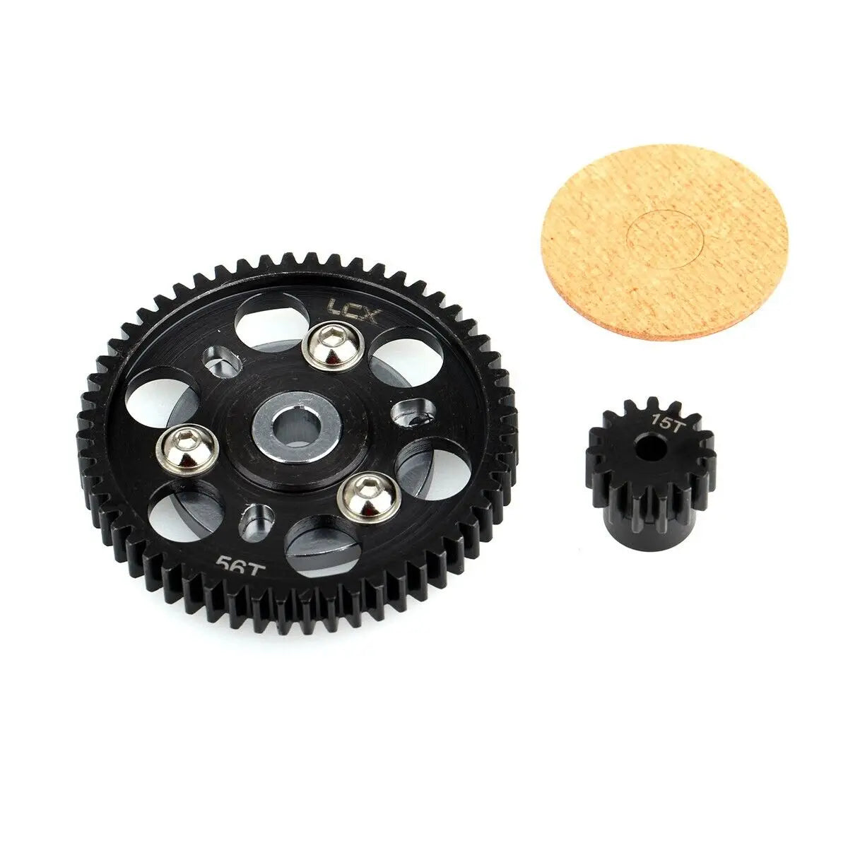 LCX Racing 1/10 RC Crawler Hard Steel 32P 56T Spur Gear w/ 15T Pinion Gear for Axial SCX10 Wraith Upgrades Parts Accessories