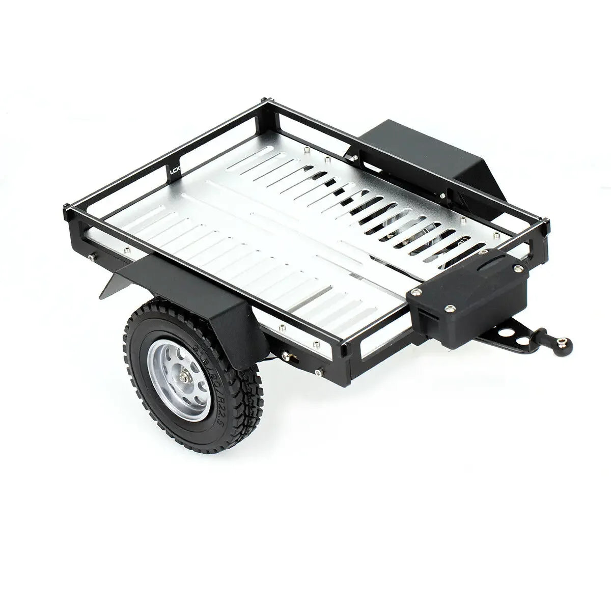 LCX Racing 1/10 RC Crawler Car Heavy Duty CNC Aluminum Universal Trailer for Traxxas TRX4 TRX6 Axial SCX10 II III PRO Gen8 Gen9