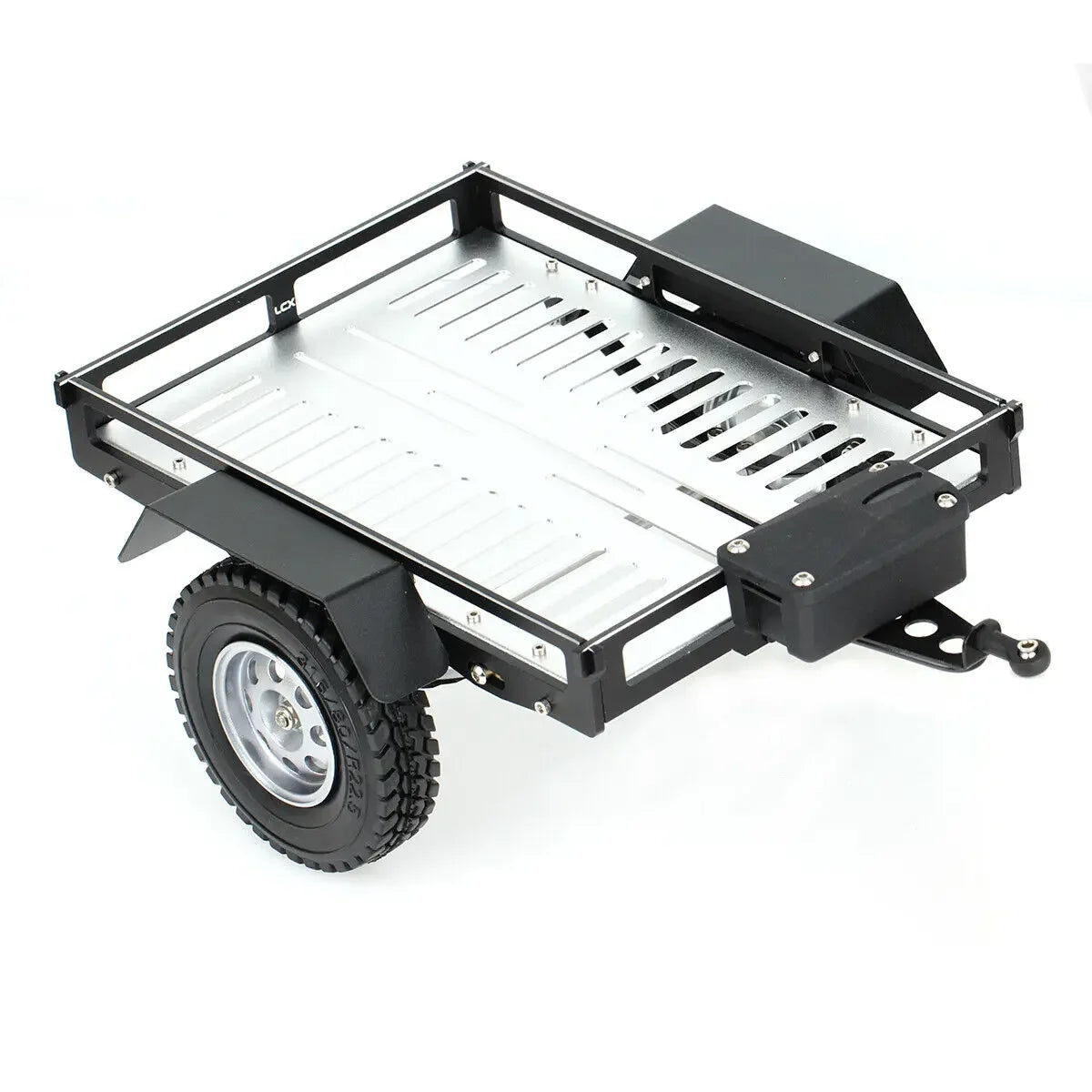 LCX Racing 1/10 RC Crawler Car Heavy Duty CNC Aluminum Universal Trailer for Traxxas TRX4 TRX6 Axial SCX10 II III PRO Gen8 Gen9