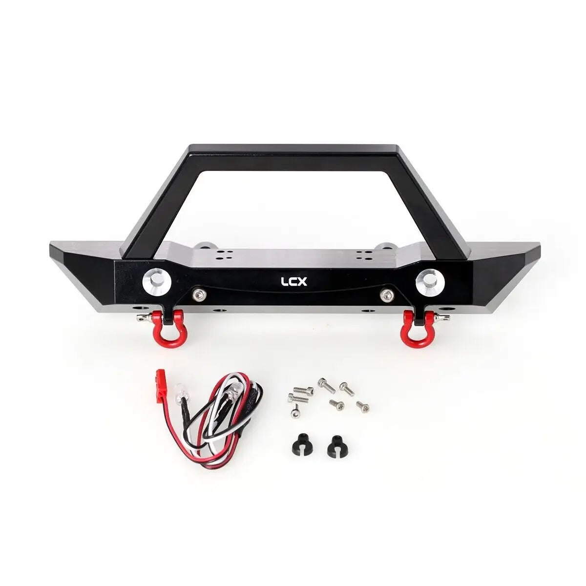 LCX Racing 1/6 RC Crawler Car CNC Aluminum Front Bumper Set w/ Lamp for Axial SCX6 Upgrades Parts Accessories