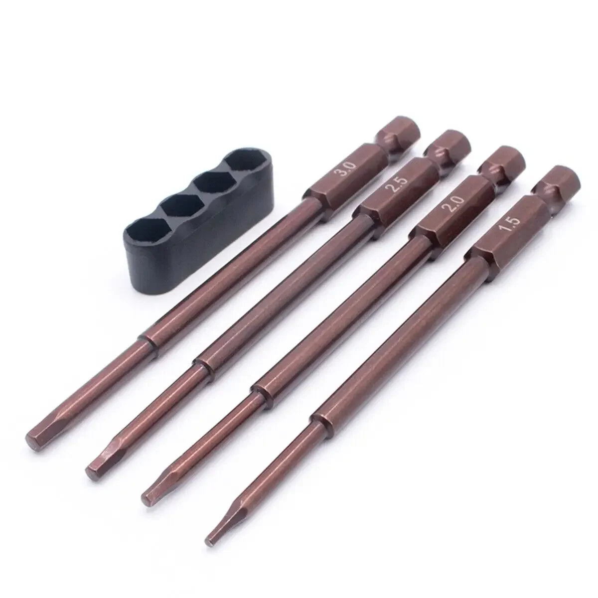 LCX Racing RC Tool 4pc 1/4" Metric Hex Bit Set(1.5mm 2.0mm 2.5mm 3.0mm), Electric Screwgun, Power Drill RC Hobby Tool Screws Hex