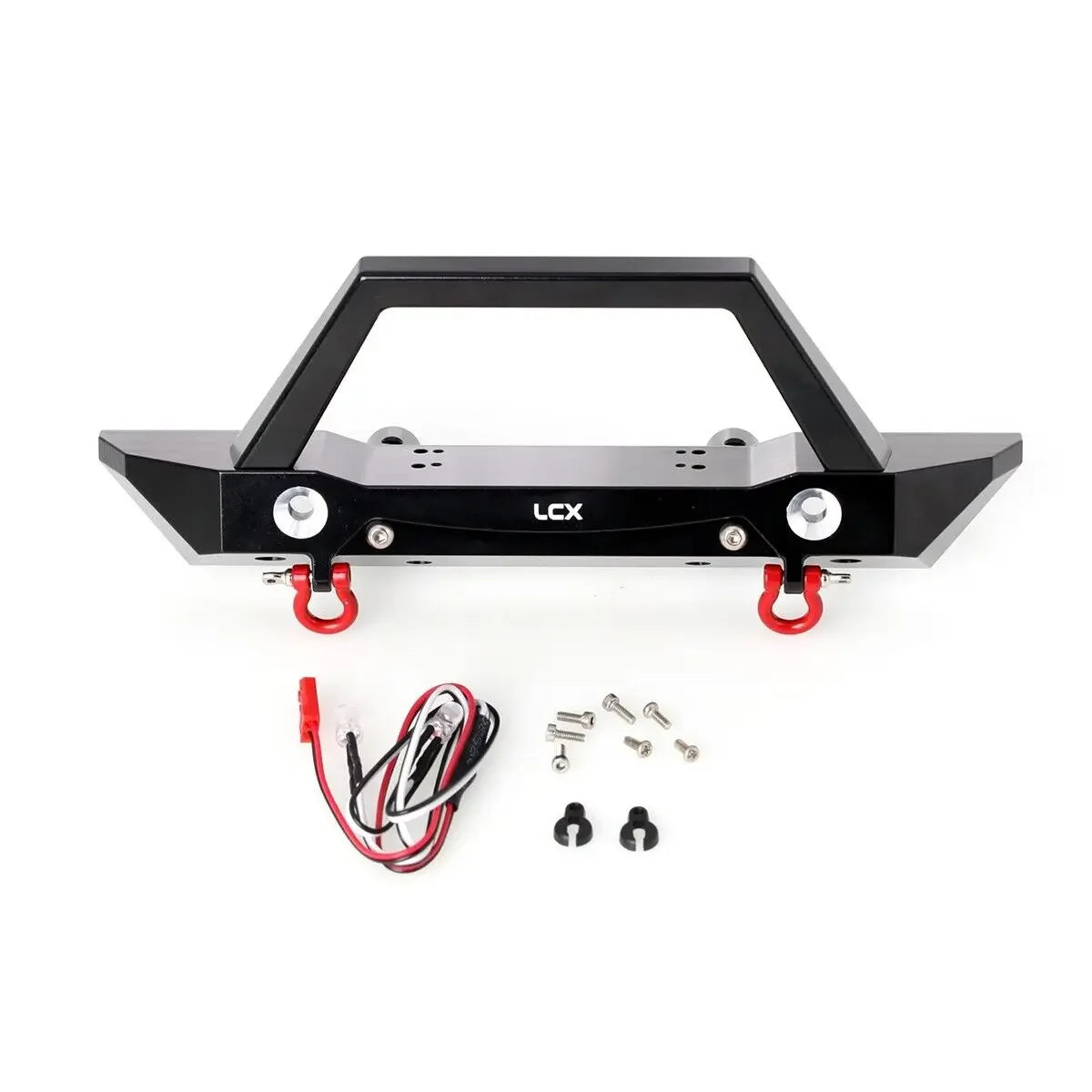 LCX Racing 1/6 RC Crawler Car CNC Aluminum Front Bumper Set w/ Lamp for Axial SCX6 Upgrades Parts Accessories