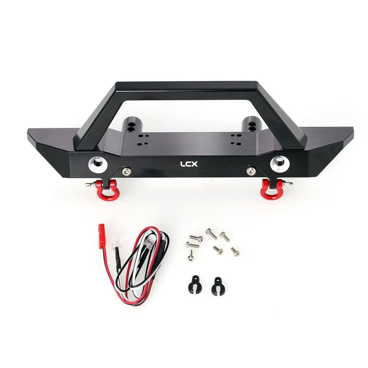 LCX Racing 1/6 RC Crawler Car CNC Aluminum Front Bumper Set w/ Lamp for Axial SCX6 Upgrades Parts Accessories