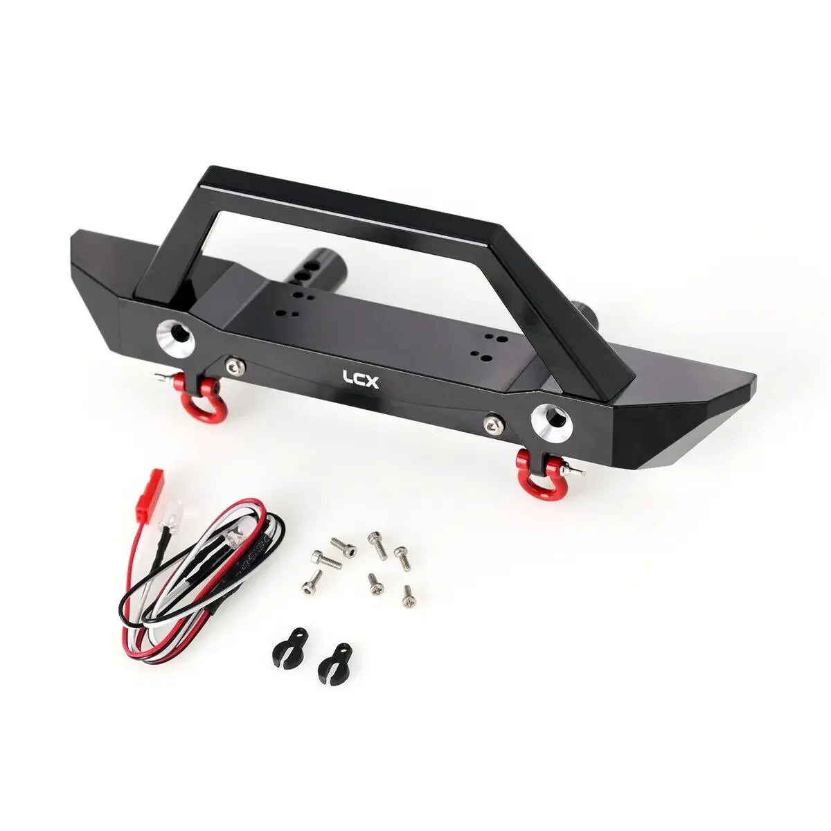 LCX Racing 1/6 RC Crawler Car CNC Aluminum Front Bumper Set w/ Lamp for Axial SCX6 Upgrades Parts Accessories