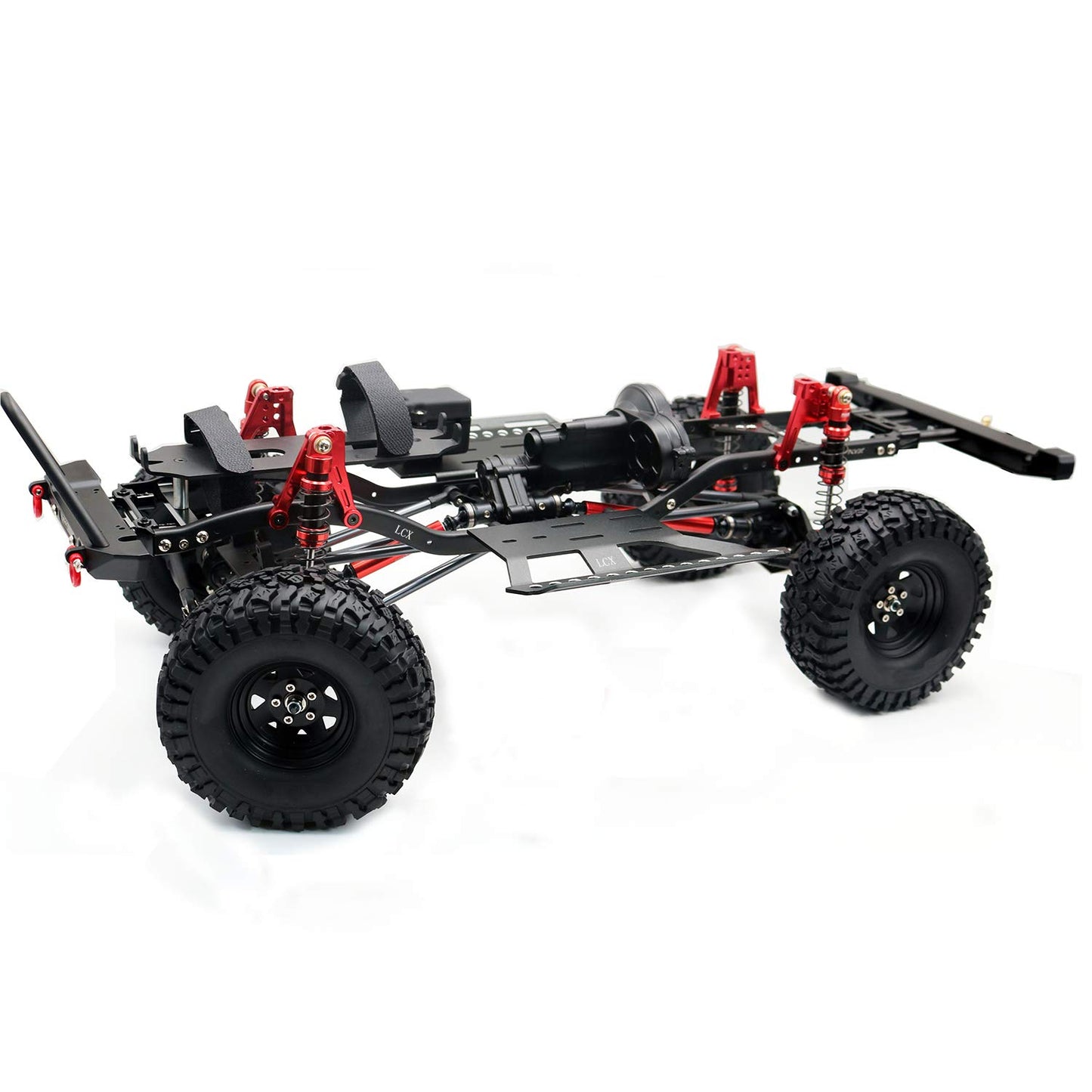 LCX Racing 1/10th RC Model Cars CNC Machined Metal Double Speed Chassis for Axial SCX10 III SCX10.2 90046 90047 Upgrades Accessories