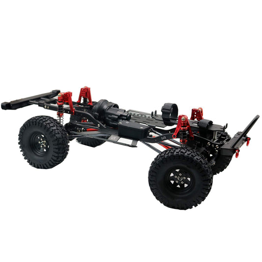 LCX Racing 1/10th RC Model Cars CNC Machined Metal Double Speed Chassis for Axial SCX10 III SCX10.2 90046 90047 Upgrades Accessories