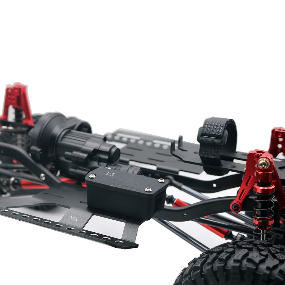 LCX Racing 1/10th RC Model Cars CNC Machined Metal Double Speed Chassis for Axial SCX10 III SCX10.2 90046 90047 Upgrades Accessories