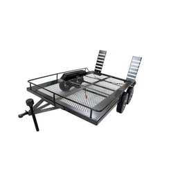 LCX Racing Metal 1/8 1/10 RC Crawler Heavy Duty Dual Axle Trailer w/ Suspension for TRX4 SCX10 II III PRO Gen8 Gen9 Upgrades