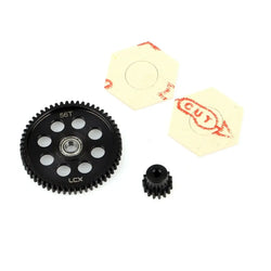 LCX Racing 1/10 RC Crawler Car Hard Steel 32P 56T Spur Gear 15T Pinion Gear for Axial RR10 Yeti 90048 Upgrades Parts Accessories