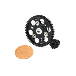 LCX Racing 1/10 RC Crawler Hard Steel 32P 56T Spur Gear w/ 15T Pinion Gear for Axial SCX10 Wraith Upgrades Parts Accessories