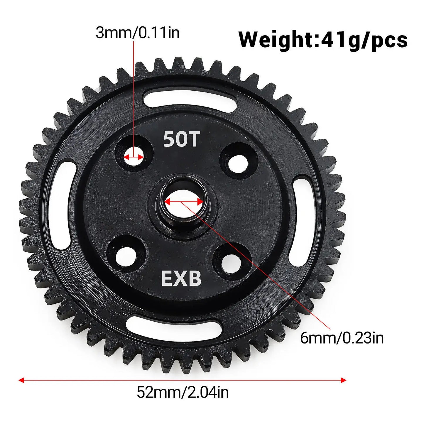 LCX Racing Hard Steel Spur Gear 50T for RC Truck Arrma 1/7 1/8 Mojave Karton Outcast Big Rock Fireteam Notorious Talion