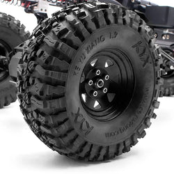 LCX Racing 1/10 RC Crawler Car Rubber 1.9" Beadlock Wheel Tire 118*45mm for TRX4 TRX6 SCX10 II III PRO Upgrades Accessories