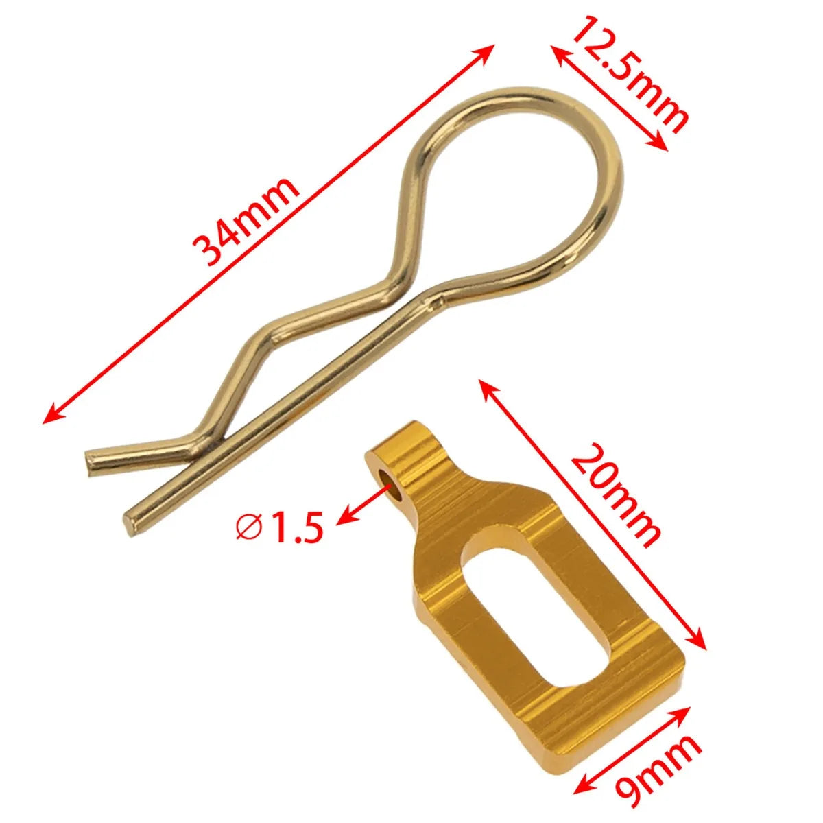 LCX Racing Stainless Steel RC Body Clips 34mm 10PCS for 1/8 RC Truck Traxxas Arrma Upgrades Parts Accessories