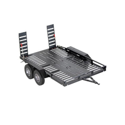 LCX Racing Aluminum 1/8 1/10 RC Crawler Heavy Duty Dual Axle Trailer w/ Suspension for TRX4 SCX10 II III PRO Gen8 Upgrades