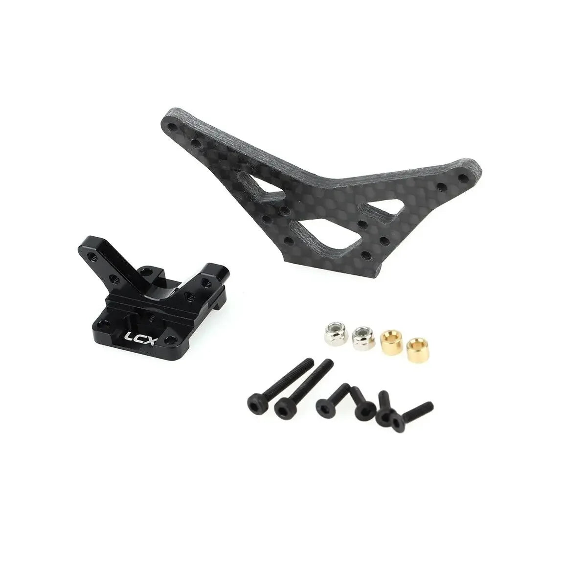 LCX Racing RC Truck Car Carbon Fiber Rear Shock Tower Shock Wing Holder Mount for 1/16 Losi Mini-B Buggy Upgrades Accessories