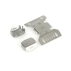 LCX Racing 1/10 RC Crawler Car Stainless Steel Chassis Skid Plate Guard Axle Guard for Axial SCX10 III Upgrades Accessories