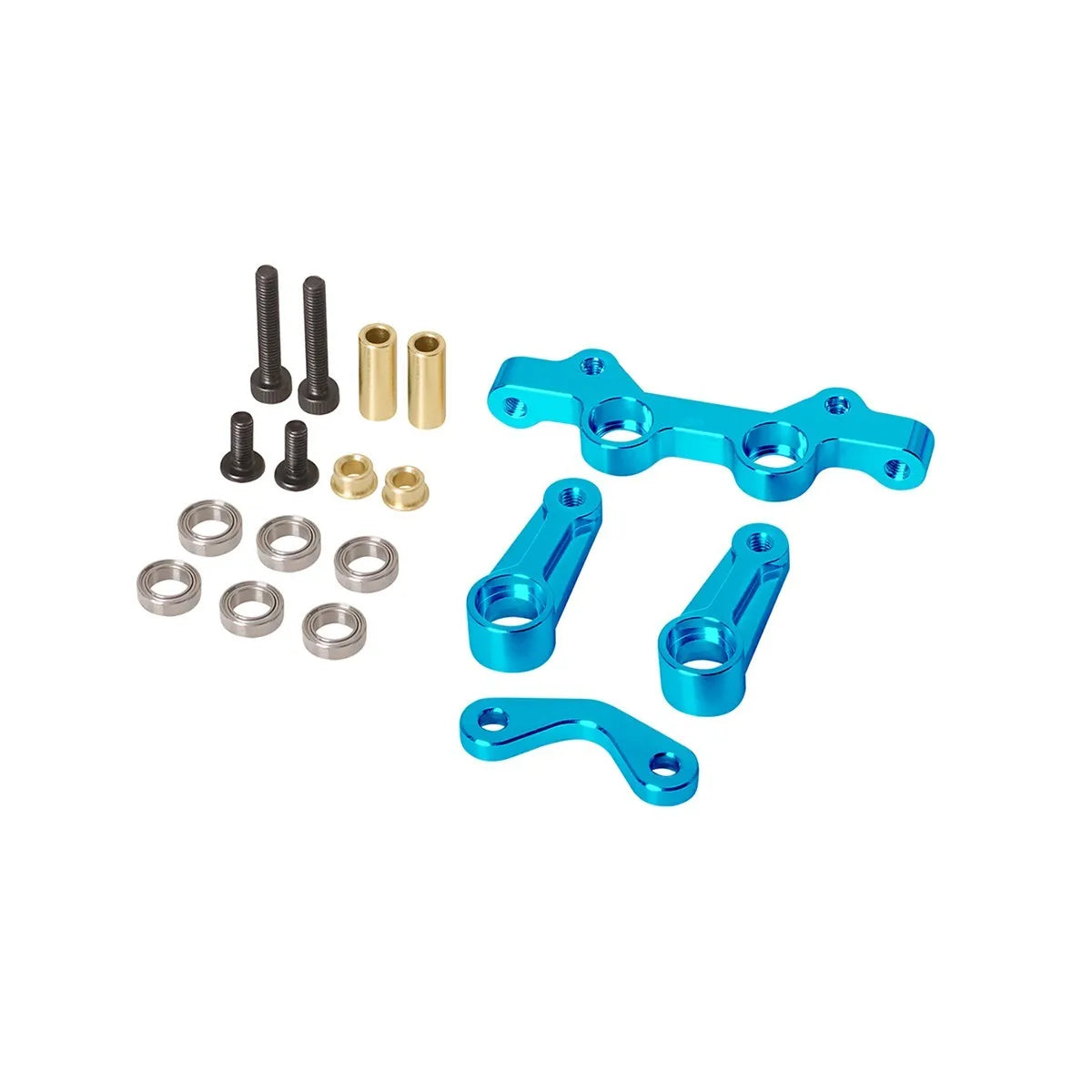 LCX Racing 1/10 RC Truck Car Front Steering Arm Set Steering Bridge for Tamiya DT-04 Fighter NXGEN Upgrades Parts Accessories