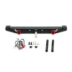 LCX Racing 1/10 RC Crawler Aluminum Rear Bumper for Traxxas TRX4 Axial SCX10 II III PRO Gen8 Gen9 Upgrades Parts Accessories