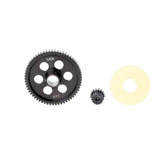 LCX Racing 1/10 RC Truck CNC Hard Steel Transmission Spur Gear Motor Gear 61T-14T for Arrma Fury Upgrades Parts Accessories