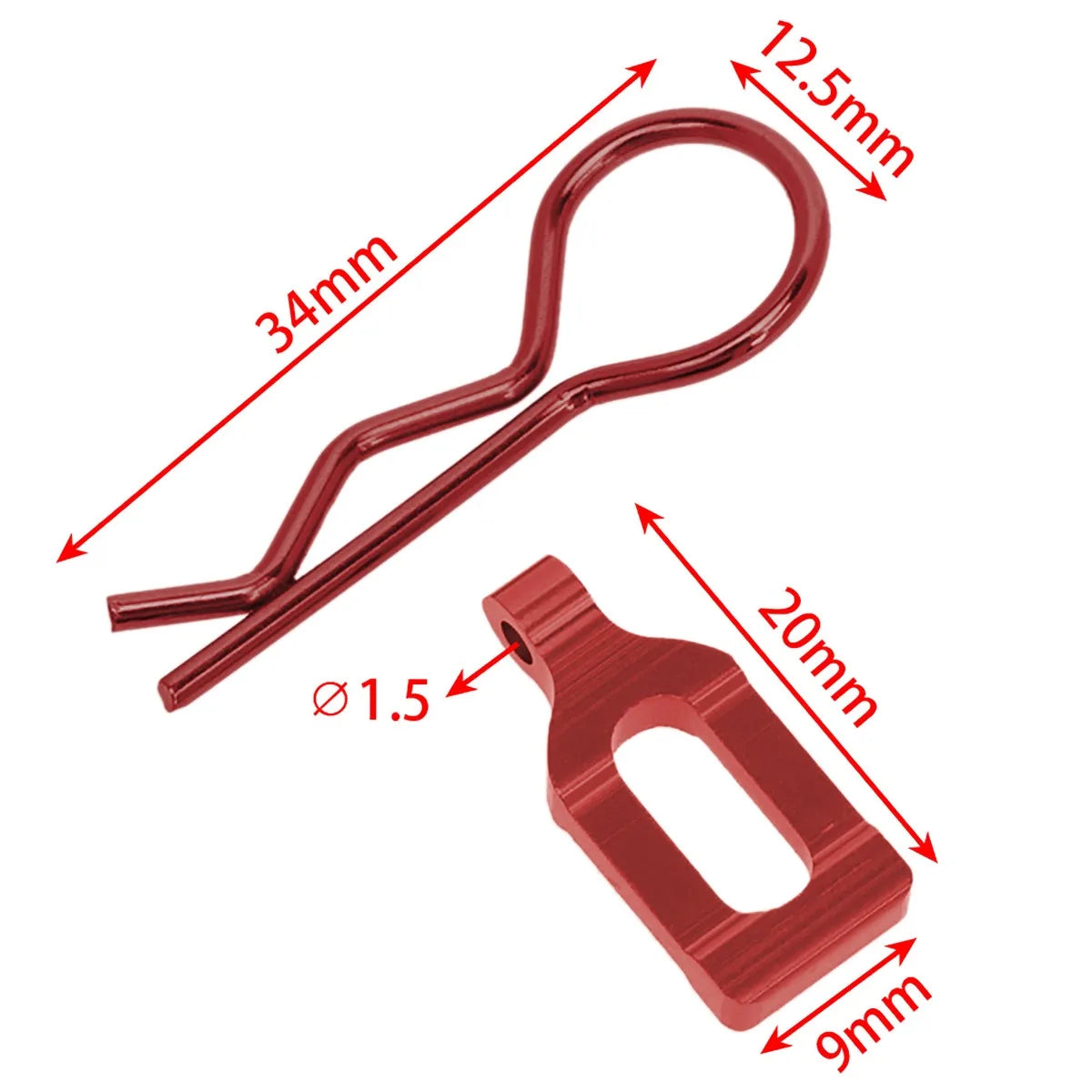 LCX Racing Stainless Steel RC Body Clips 34mm 10PCS for 1/8 RC Truck Traxxas Arrma Upgrades Parts Accessories