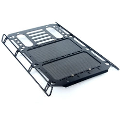 LCX Racing 1/10 RC Crawler Car Metal w/Carbon Fibre Luggage Tray Roof Rack for Traxxas TRX4 Upgrades Parts Accessories