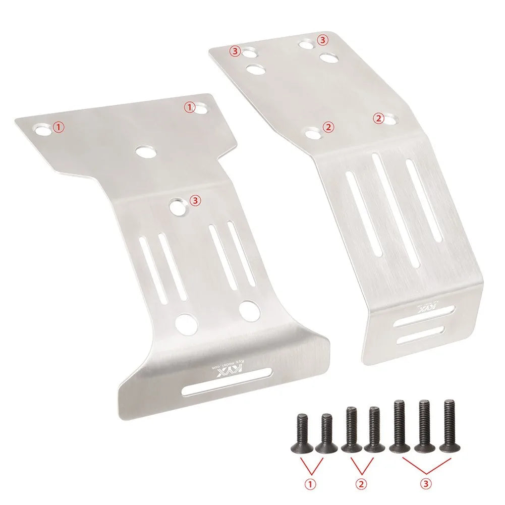 LCX Racing 1/10 RC Truck Stainless Steel Skid Plate Guard Chassis Armor for Tamiya DT-04 Fighter NXGEN Upgrades Part Accessories
