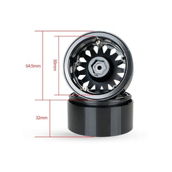 LCX Racing 1/10 RC Crawler Aluminum Beadlock 2.2" Wheel Rim for Traxxas TRX4 Axial SCX10 II III Wraith Upgrades Accessories