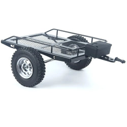 LCX Racing 1/10 RC Crawler Heavy Duty Metal Trailer for Axial SCX10 SCX10 II TRX4 TRX6 Gen7 Gen8 Gen9 Upgrades Accessories