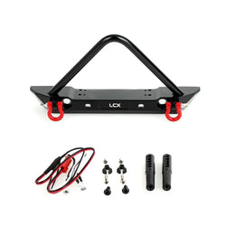 LCX Racing 1/10 RC Crawler Car Aluminum Front Bumper for TRX4 TRX6 SCX10 II III PRO Gen8 Gen9 Upgrades Parts Accessories