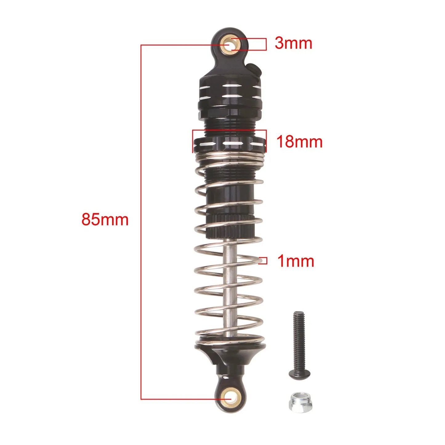 LCX Racing 1/10 RC Truck Aluminum Front Rear Shock Set Damper for Tamiya The Bigwig 2017 Upgrades Parts Accessories