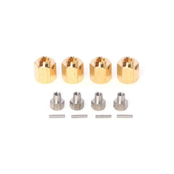 LCX Racing 1/10 RC Crawler Brass Wheel Hex Hubs Adapter 12mm Upgrades Parts Accessories for Axial SCX10 III PRO UTB10