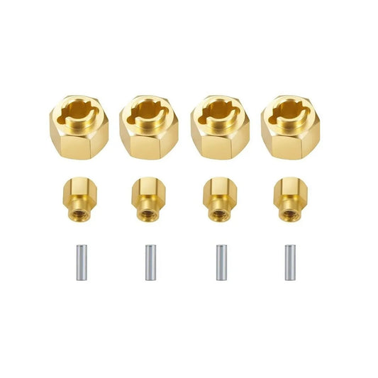 LCX Racing 1/24 RC Crawler Brass Wheel Hex Hubs Adapter 7mm(OD) Upgrades Parts Accessories for Axial SCX24 AX24