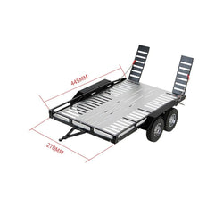 LCX Racing Aluminum 1/8 1/10 RC Crawler Heavy Duty Dual Axle Trailer w/ Suspension for TRX4 SCX10 II III PRO Gen8 Upgrades