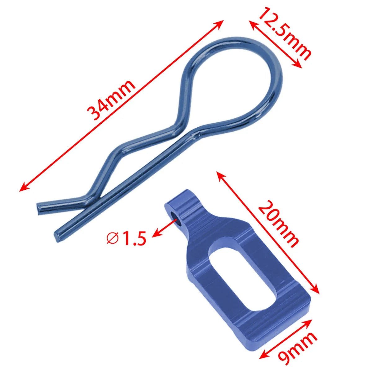 LCX Racing Stainless Steel RC Body Clips 34mm 10PCS for 1/8 RC Truck Traxxas Arrma Upgrades Parts Accessories